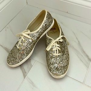 Kate Spade Keds Glitter Lace Up Sneaker Size 8.5